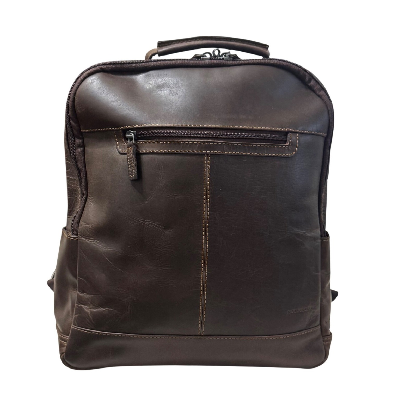Jack Georges Voyager Compact Convertible Backpack Crossbody Brown Leather #7534